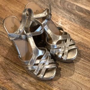 Brash Gold Platform Cork Wedge Sandals